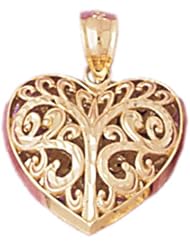Dazzlers Solid 14k Gold 3D Heart Charm Pendant Available in three colors from jewelsberry (weights: 2.4 grams only)