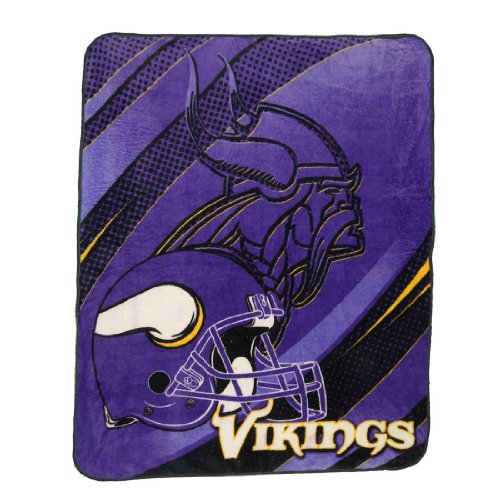 NFL Minnesota Vikings Super Soft Plush Thermal Blanket / Fleece Couch Throw - Purple & Black