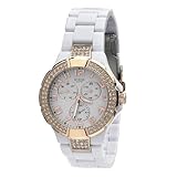 GUESS Women's W14540L1 Round Case Gold Dial Double Crystal Bezel Watch