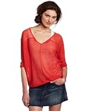 Velvet Womens Chrissy Linen Lace Stitch V-Neck Sweater