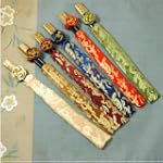 6-set Guest Bamboo Chopsticks Gift Set with Brocade Pouch