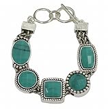 Turquoise Silver Designer Style Slide Bracelet Fashion Jewelry