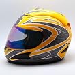 Motorcycle Street Bike Yellow Star Full Face Adult Helmet