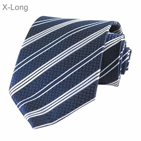 Navy White Striped New Extra Long Necktie Tie