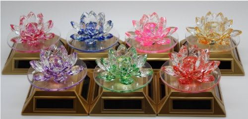 Lotus Crystal Flower - Solar Powered - Yellow