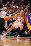 Los Angeles Lakers v Chicago Bulls: Carlos Boozer and Lamar Odom Photographic Poster Print by Andrew Bernstein, 12x18