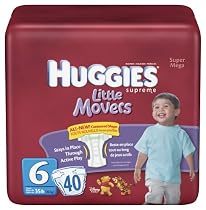Huggies Supreme Natural Fit Diapers Step 6 Super Mega, 40-Count Boxes (Pack of 2)