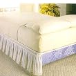 NEW WRAP AROUND EYELET LACE BED SKIRT / DUST RUFFLE, QUEEN/KING , BEIGE