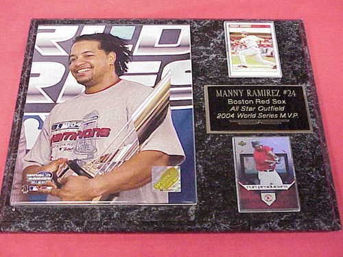 Red Sox Manny Ramirez 2 Card Collector Plaque