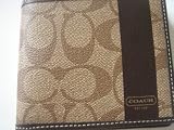 Coach Men's Heritage Stripe Coin Double Billfold Wallet #F74453 NWT Khaki/Brown