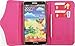 Samsung Galaxy Note 3 N9000 Premium Faux Leather Brown Pink Color Block Leopard Wallet Case