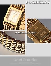 Authentic Burberry Womens Chain w Leather Rectangular Watch - BU4742