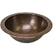 Houzer HW-AUG1RF Hammerworks August 6-Inch Deep Large Round Lavatory Sink with Overflow, Antique Copper