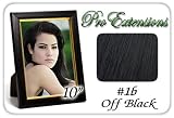10 Inch #1b Off Black Pro Extensions Human Hair Extensions