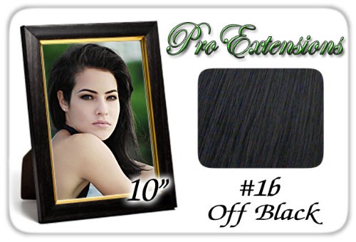 10" Inch #1b Off Black Pro Extensions Human Hair Extensions