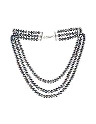 Blue Pearls - Triple strand Black cultured Pearl Necklace - BPS 0101 Y