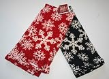 Kitchen Towels 2 Pack Red/Black-Snowflakes