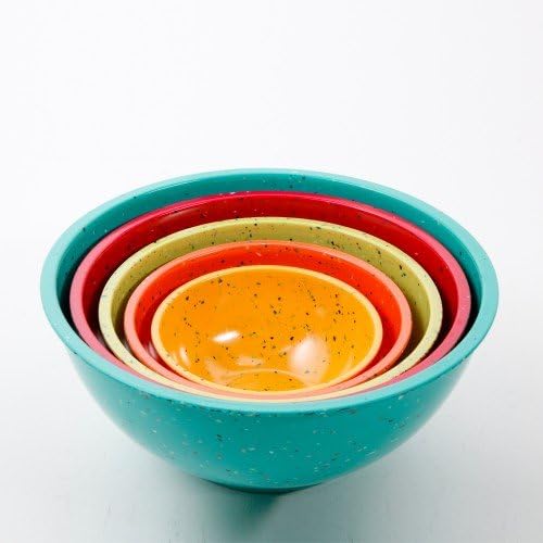 Set of 5 - Melamine Nesting Mixing Bowl Set, Rainbow Colors