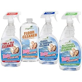Baby Ganics All Natural Organic Cleaning Products 4-Pack Household Cleaning Kit - Unscented