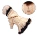 Pet Supplies : Hooded Dress with Soft & Glittered Fur Trims - Hand Knitted with 100% Wool - Small
