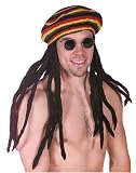 Adult Rasta Tam with Dreadlocks Costume Hat and Wig