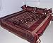 New Indian Patchwork Embroidery Silk Sari King Size Bedspread Bed Sheet Bedding Bed Cover Duvet Tapestry with 2 Pillow covers and 2 cushion covers
