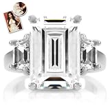Kim Kardashian Inspired Engagement Ring 6.5 TCW - Petite Silver Tone