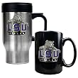 LSU Tigers NCAA Stainless Travel Mug And Ceramic Mug Set by Great American Products