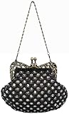 Exquisite Vintage Victorian Sequins Beaded Frame Clasp Coin Accessory Evening Bag Clutch Handbag / Cross Body Purse