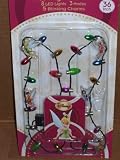 DISNEY FAIRIES CHARM CHRISTMAS BULB STRING LIGHT FLASHING NECKLACE