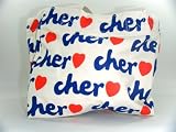 シェル　Cher エコバッグ　白地/青文字　小