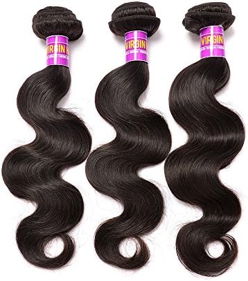 Emei Hair 18 20 22inch Brazilian Virgin Human Hair Weave 3 Bundles Deal Brazilian Body Wave Hair Weft Extensions Natural Color (14 16 18)