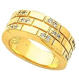 18K Yellow Gold Diamond Gent's Wedding/Anniversary Ring - 0.24 Ct.