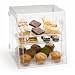 Clear Acrylic Pastry Case with 3 Removable Trays, Front and Rear Doors - 16.25