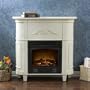 SEI Mayfair Antique White Petite Electric Fireplace, , 34.5" W x 13" D x 34" H