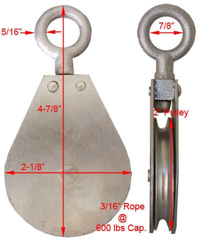 600lbs Swivel EYE Snatch Block Hoist Rigging 2