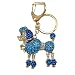 Blue Rhinestone Poodle Keychain