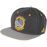 GS Warriors Merchandise : Adidas Golden State Warriors Vibe Flat Brim Snapback Hat - Charcoal