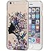 iPhone 6 Plus Case, iPhone 6S Plus Case, iYCK 3D Handmade Clear Bling Crystal Rhinestone Diamond Hard Plastic Snap On Shell Back Skin Case Cover for iPhone 6 / 6S Plus 5.5inch - Butterfly Floral Women