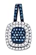 Stunning 10k. White Gold Blue and White Diamond Pendant
