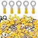 Glarks 100pcs 12-10 Gauge M8 Ring Electrical Insulated Quick Splice Crimp Terminals Connectors