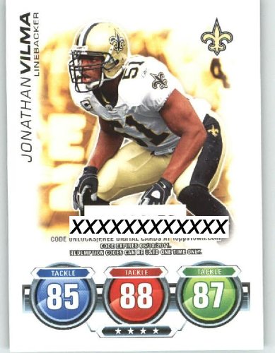 2010 Topps ToppsTown / Attax Code Card #45 Jonathan Vilma - New Orleans Saints (NNO / Topps Town) (Football Cards)