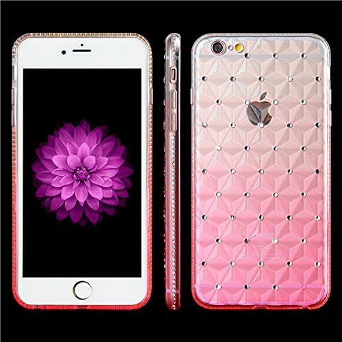 Apple iPhone 6 / 6s Princess 3D Diamond Cut Crystal TPU Case (Pink) + Includes VG Brand High Quality Earbuds