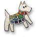 terrier47 - Ceramic Terrier Pin White with Rainbow Sweater