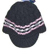 Notre Dame Fighting Irish NCAA Women's Adidas Navy & Pink Billed Sweater Knit Beanie Hat