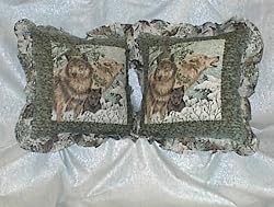 Green Wolf 16" Zippered Throw Pillow Set I Featuring Three Wolves