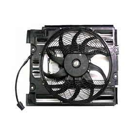 99-03 BMW 5-SERIES (E39): 525I, 528I, 530I, 540I AC CONDENSER COOLING FAN (W/ SHROUD, W/ MOTOR) 00 01 02 1999 2000 2001 2002 2003
