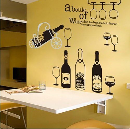 DIY Bar, KTV, Restaurant and Kitchen Decor Art Removable Wall Decals wall Stickers Wine Glasses Mural Decal