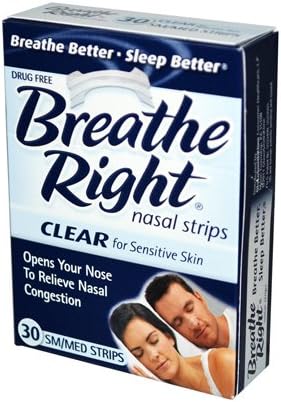 New - Breathe Right Nasal Strips Clear Small-Medium - 30 Strips