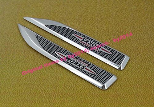 2pcs car blade JOHN COOPER WORKS side wing Fender Emblem Badge Sticker